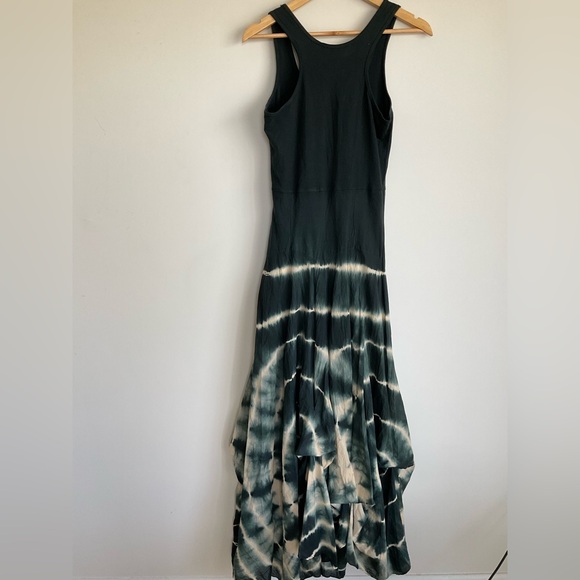 Solitaire Tie Dye Maxi Green Black Tank Dress Festival Brunch Nantucket - Picture 9 of 10